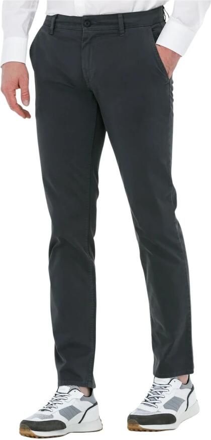 Hugo Boss katoenen broek grijs effen katoen met steekzakken - Foto 10