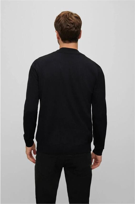 Hugo Boss Zwarte Cardigan met Lange Mouwen Rits en Geborduurd Logo Black Heren - Foto 14