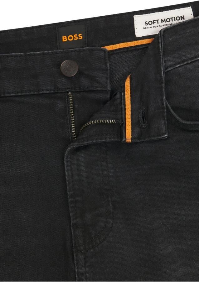 Boss Orange Zwarte jeans met rechte pasvorm en taps toelopende pijpen Black Heren