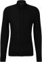 Hugo Boss Zwarte Cardigan met Lange Mouwen Rits en Geborduurd Logo Black Heren - Thumbnail 1