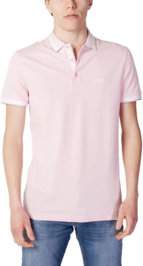 Hugo Boss Roze Polo Shirt met Korte Mouw Pink Heren