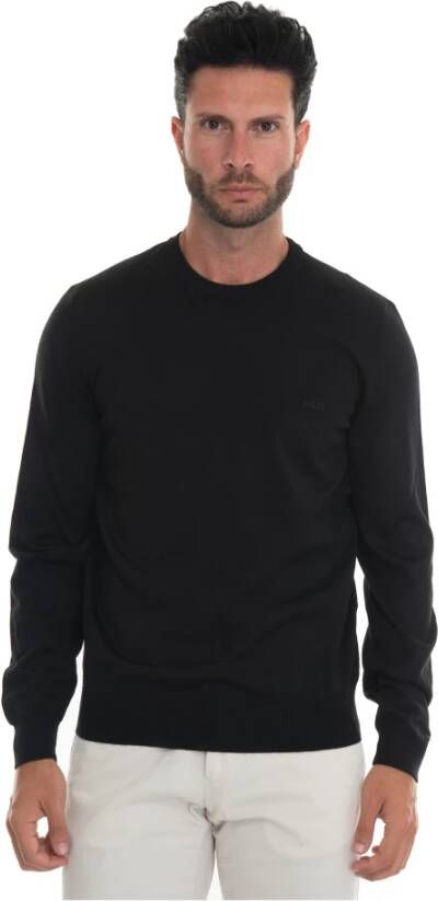 Boss Round-neck pullover Zwart Heren