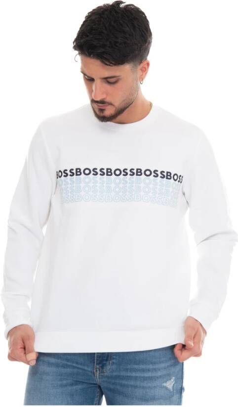 Boss Salbo1 Crewneck sweatshirt Wit Heren