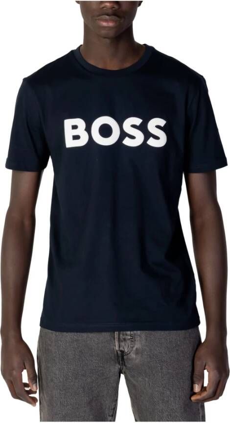 Boss T-shirt met applicatie met labelstitching model 'Tiburt' - Foto 7