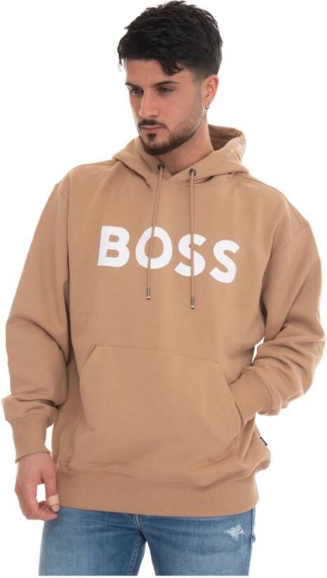 Boss Sullivan08 Sweatshirt with hood Beige Heren