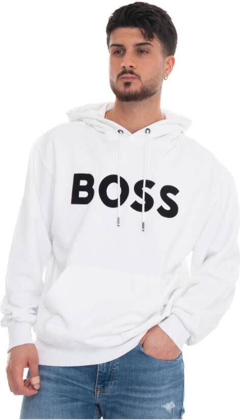 Boss Sullivan08 Sweatshirt with hood Wit Heren