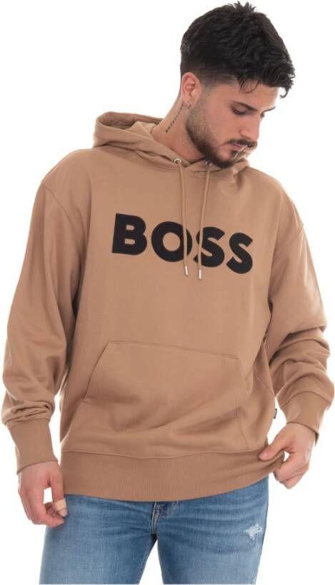 Boss Sullivan11 Sweatshirt with hood Beige Heren