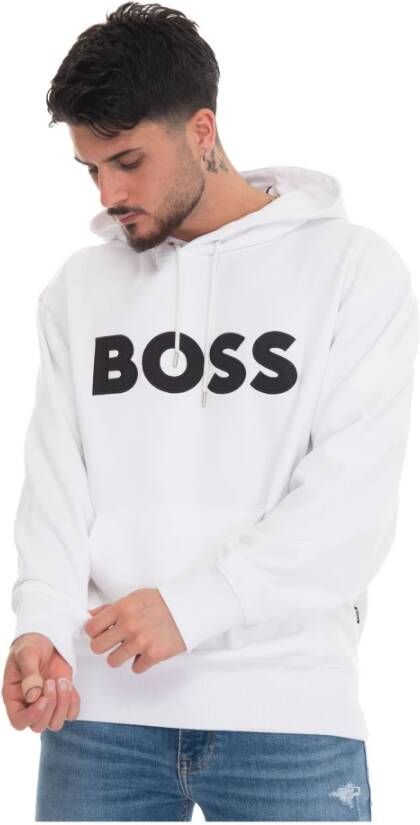 Boss Sullivan11 Sweatshirt with hood Wit Heren