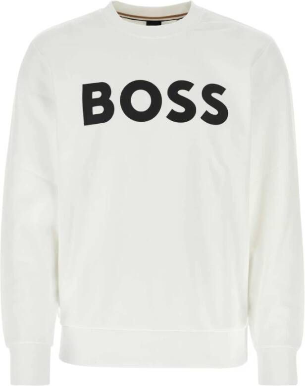Boss Comfortabel Katoenen Sweatshirt White Heren