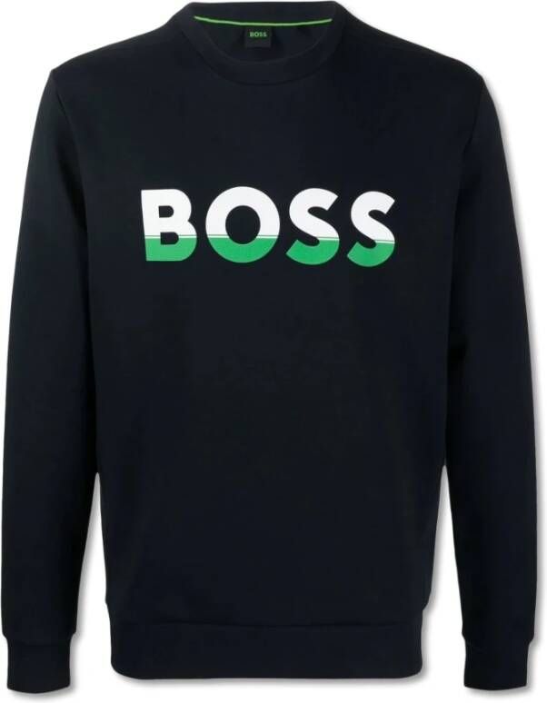 BOSS Athleisurewear Sweatshirt met labelprint model 'Salbo'