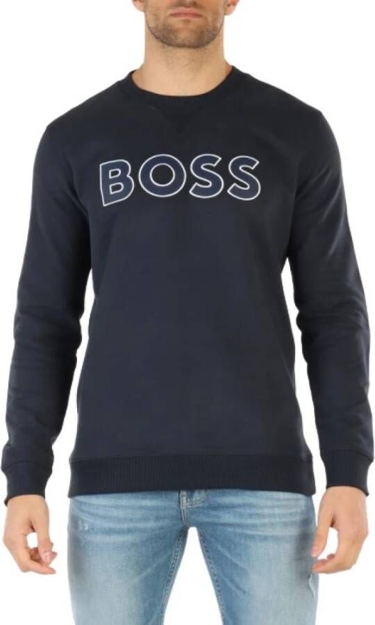 Hugo Boss Donkerblauwe Ronde Hals Sweater Blue Heren