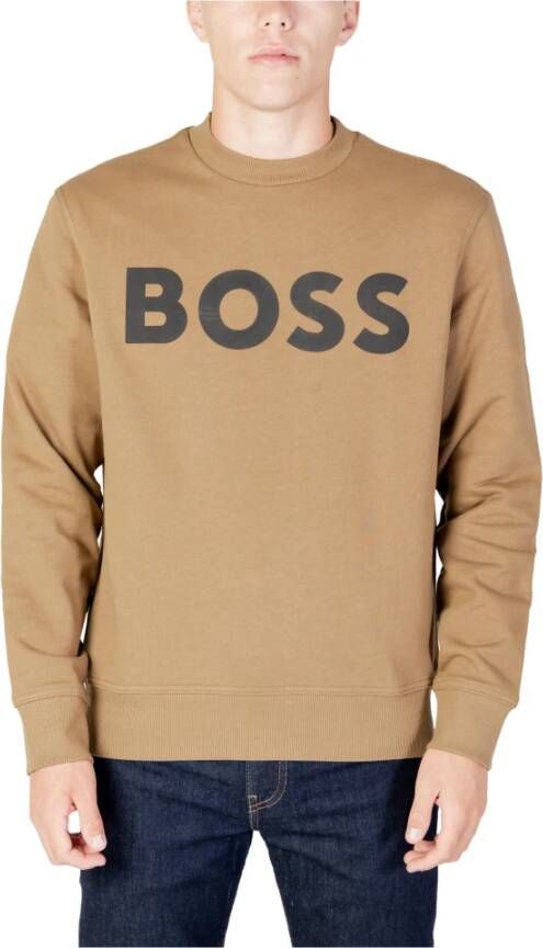 Hugo Boss Gedrukte sweatshirt met lange mouwen voor heren Brown Heren