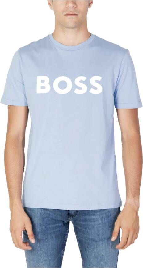 Boss T-Shirts Blauw Heren