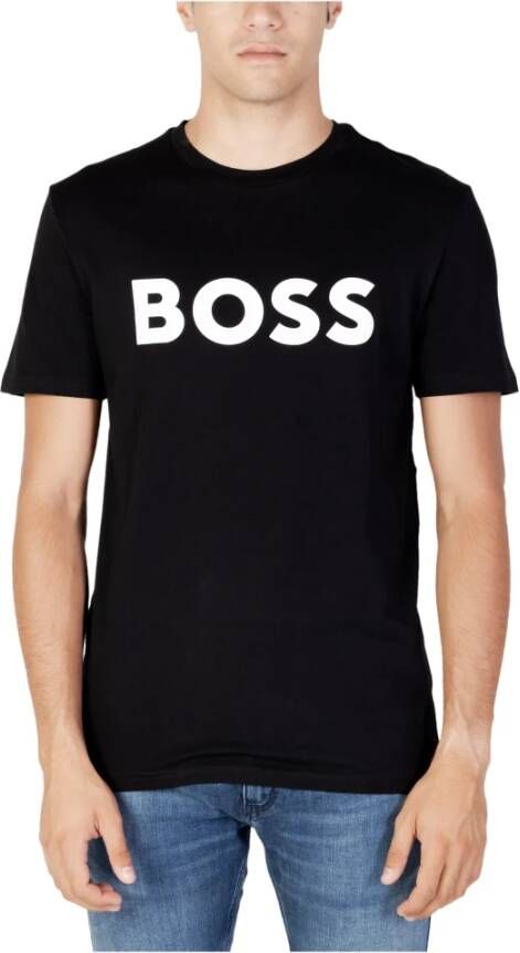 Boss T-shirt met applicatie met labelstitching model 'Tiburt' - Foto 5