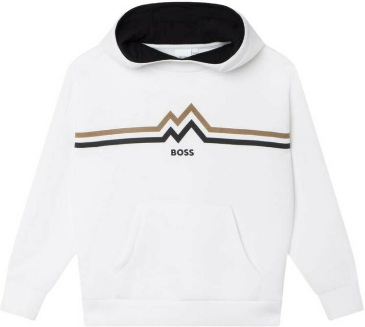 BOSS Kidswear Hoodie met grafische print Wit