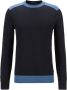 Boss Triggers Sweater Moderne Relaxte Pasvorm Contrastkleuren Blue Heren - Thumbnail 1