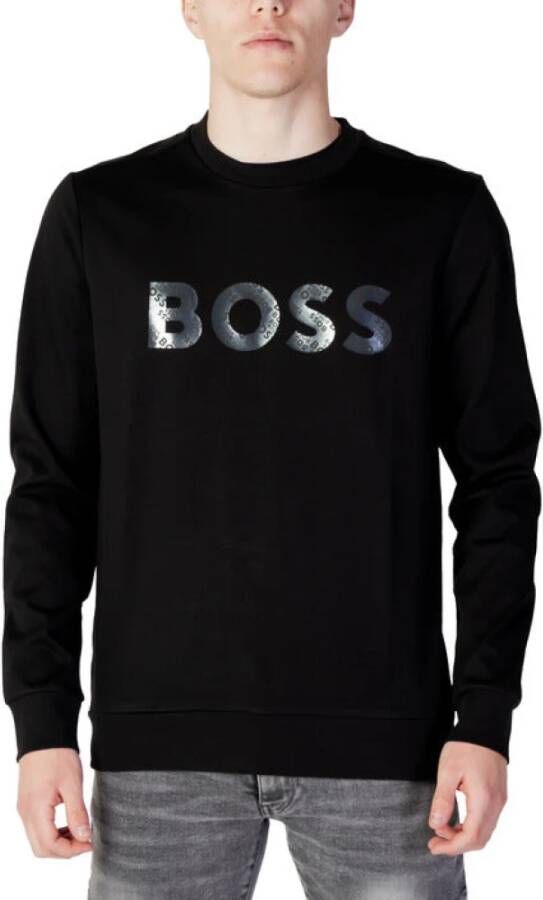 Hugo Boss Heren Zwart Print Sweatshirt Zwart Heren