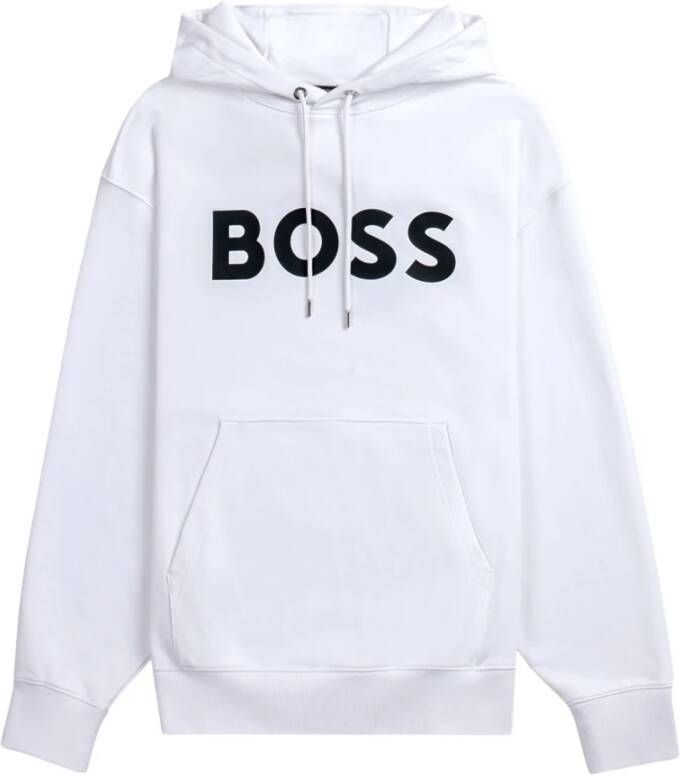 Boss Witte Sweaters met Print Wit Heren