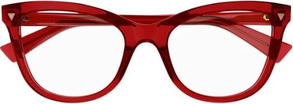 Bottega Veneta Rode Transparante Cateye Bril Bv1226O Red Dames