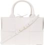 Bottega Veneta Mini Tote Tas met Intrecciato Weefsel White Dames - Thumbnail 1