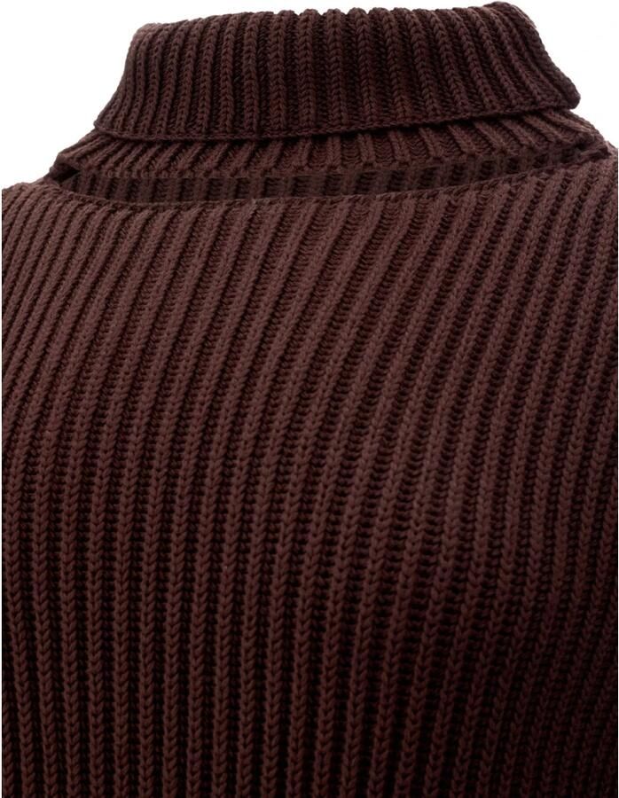 Bottega Veneta Chunky Cotton Ribbed Dress Brown Dames - Foto 2