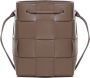 Bottega Veneta Bruine Lamsskin Tas met Leren Sluiting Bruin Dames - Thumbnail 1