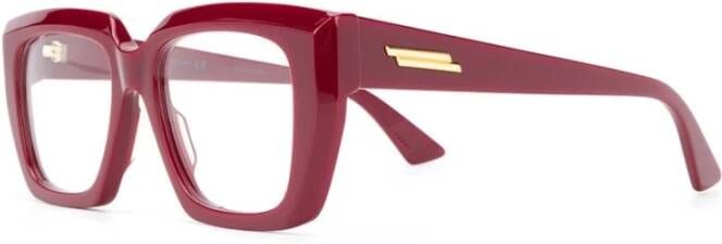 Bottega Veneta Vierkante acetaat zonnebril met gedurfde gedefinieerde lijnen Brown Unisex