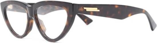 Bottega Veneta Bv1193O Havana Transparante Bril Brown Unisex