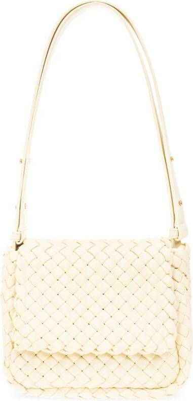 Bottega Veneta Cobble Kleine schoudertas Yellow Dames