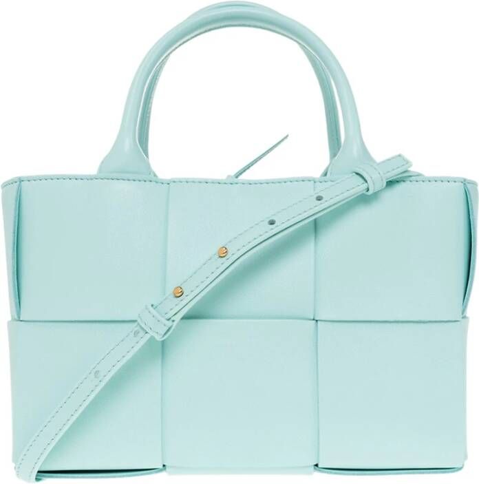 Bottega Veneta Mini Tote tas met Intrecciato weefsel Blue Dames
