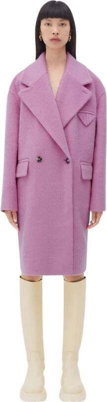 Bottega Veneta Double-Breasted Coats Purple Dames