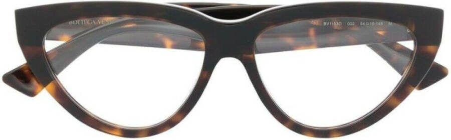 Bottega Veneta Bv1193O Havana Transparante Bril Brown Unisex