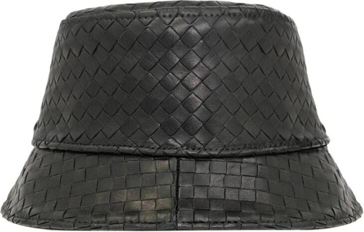 Bottega Veneta Zwarte Leren Bucket Hat Black Dames