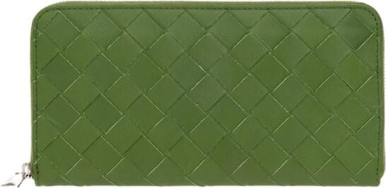 Bottega Veneta Intrecciato leather wallet Groen Heren