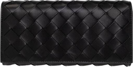 Bottega Veneta Intrecciato leather wallet Zwart Dames