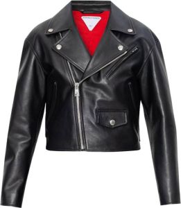 Bottega Veneta Leather Jackets Zwart Dames