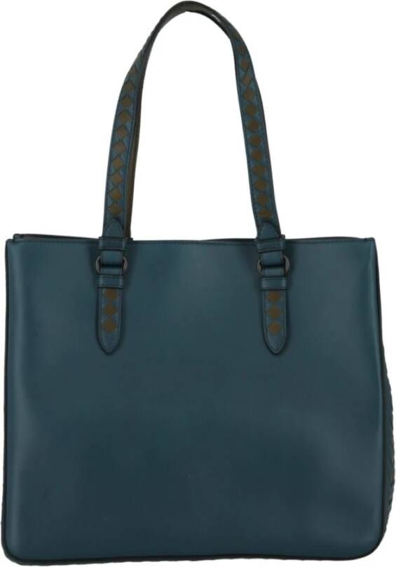 Bottega Veneta Leather Shoulder Bag Blauw Dames