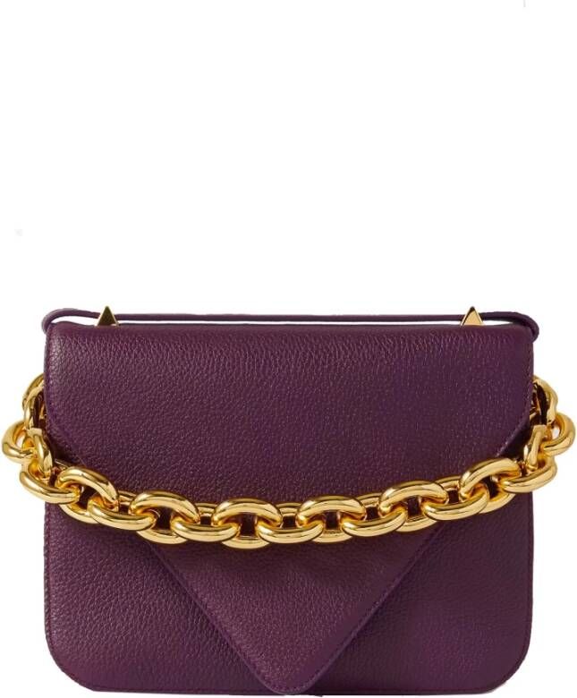 Bottega Veneta Mount Small Leather Bag Purple Dames