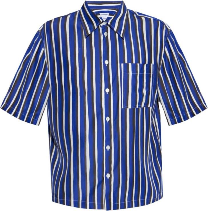 Bottega Veneta Shirt met korte mouwen Blauw Heren