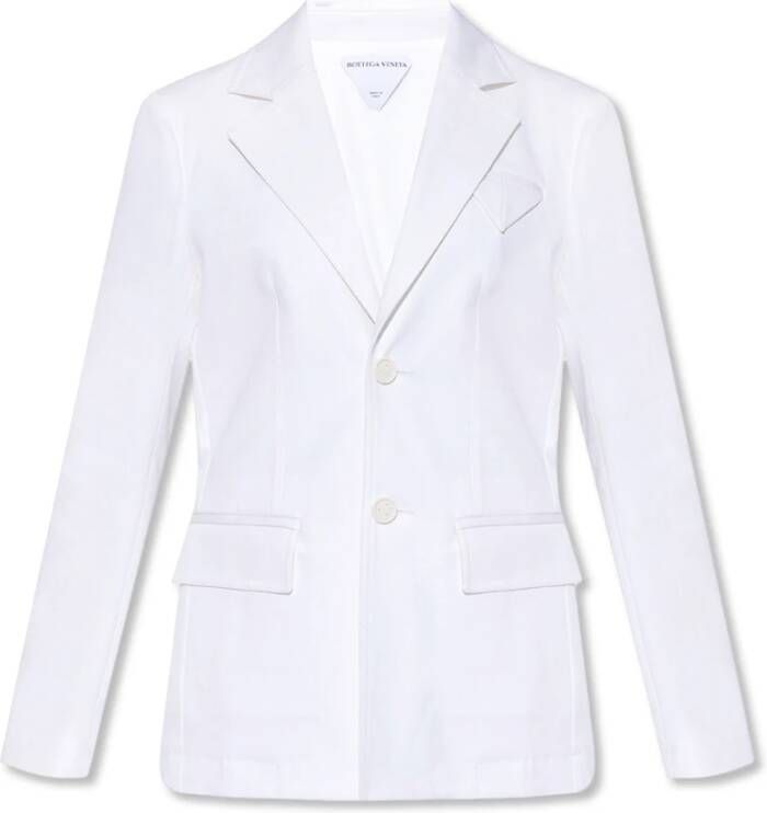 Bottega Veneta Katoenen Blazer Overhemdkraag Vrouwen White Dames