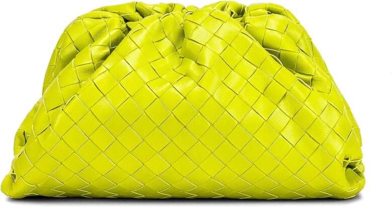 Bottega Veneta Teen Intrecciato Leren Pouch Groen Dames