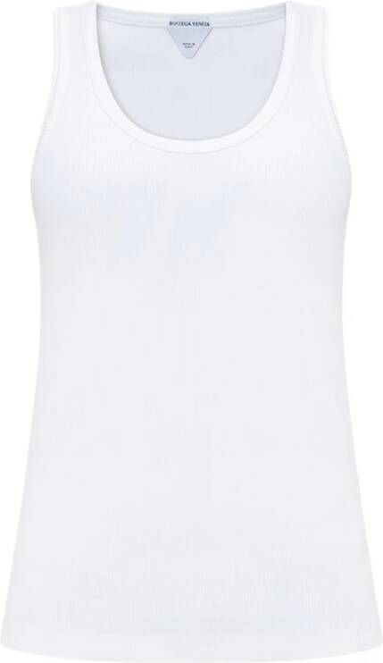 Bottega Veneta Witte Geribbelde Tanktop White Dames