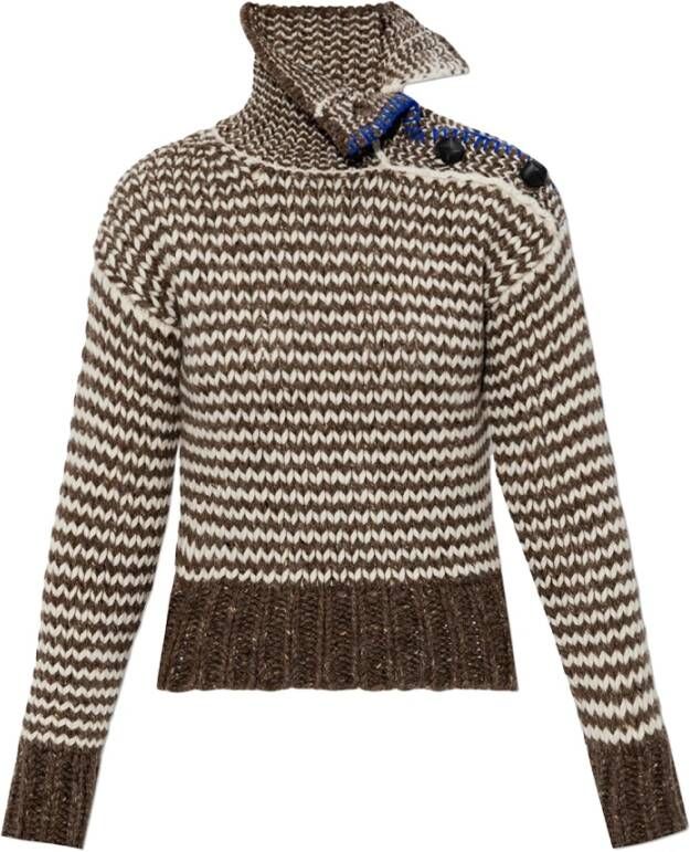 Bottega Veneta Turtleneck sweater with decorative knit Bruin Dames