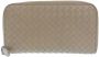 Bottega Veneta Vintage Beige Leren Intrecciato Portemonnee Beige Dames - Thumbnail 1