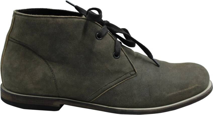 Bottega Veneta Vintage Bottega Veneta Ankle Boots in Grey Suede Grijs Heren