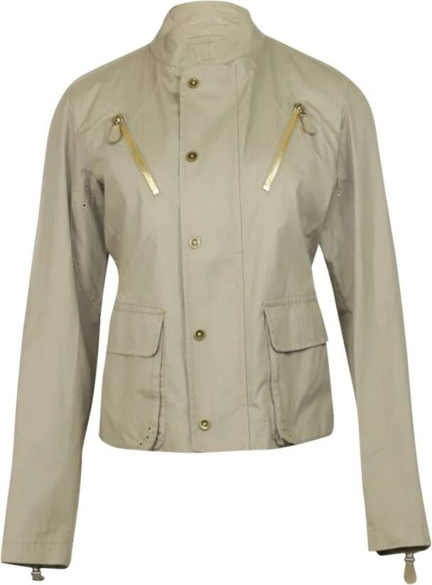 Bottega Veneta Vintage Bottega Veneta Mandarin Collar Jacket in Beige Cotton Beige Heren