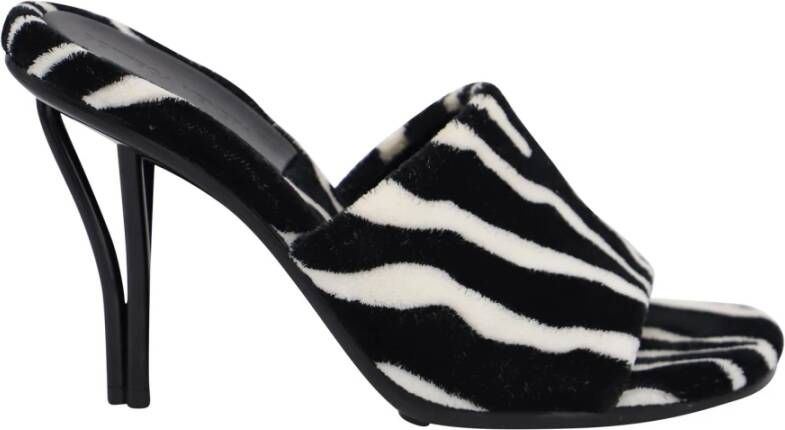 Bottega Veneta Vintage Bottega Veneta Zebra Print Sandals in Black and White Synthetic Zwart Dames