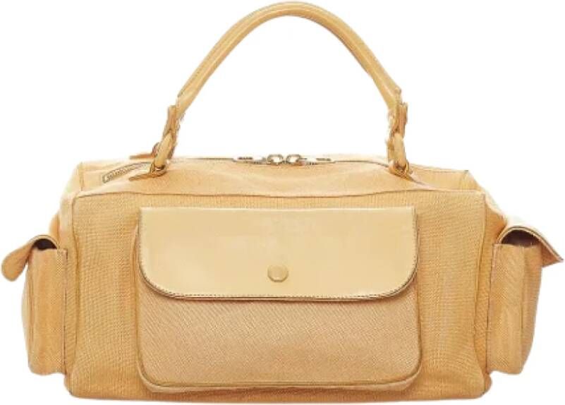 Bottega Veneta Vintage Bruine Canvas Bottega Veneta Tas Bruin Dames