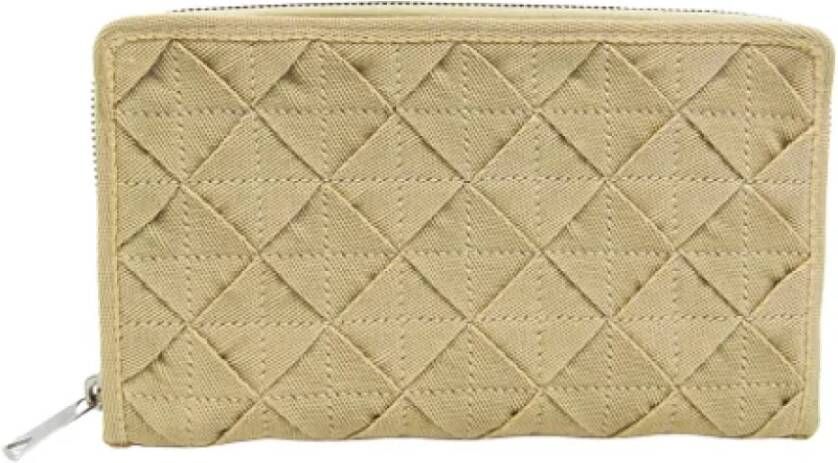 Bottega Veneta Vintage canvas portemonnee met stofzak Beige Dames