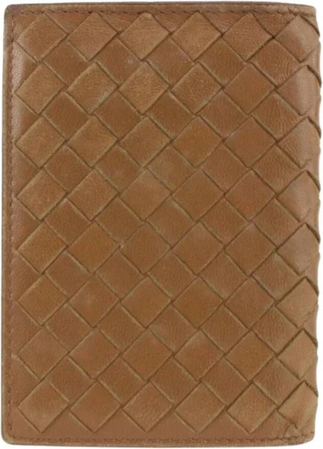 Bottega Veneta Vintage Canvas Portemonnee voor Stijlvolle Vrouwen Bruin Dames